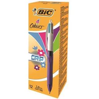 Bic Kuglepen BIC 4 Colour Grip Fashion, 12 stk. 3086123249929