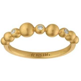 Bybiehl Pebbles band forgyldt ring med zirkoner - Str. 60