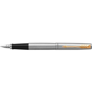 Jotter Stainless Steel Gold Trim Fyldepen M Blå, Parker 2030948