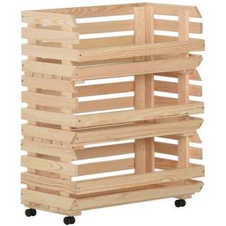 grøntsagsvogn 77x30x80 cm massivt fyrretræ
