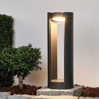 Lucande LED-sokkellampe Dylen, grå, metal, 50 cm, IP65