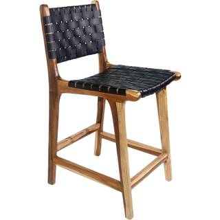 Perugia counterstol, læder/teak, brun