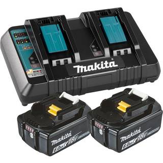 Makita Batteripakke 2xbl1860b+dc18rd - 199484-8 ✓ På lager - klar til levering og afhentning