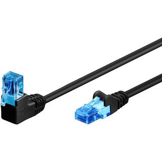 Cat 6a U/UTP vinklet Netværkskabel - Sort - 1 m