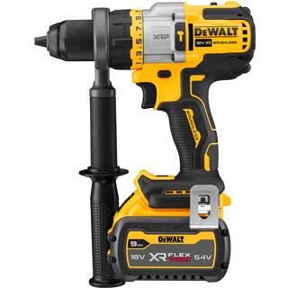 DEWALT DCD999X1-QW Slagbore-/skruemaskine, Li-Ion, 126Nm, brushless + Kuffert +1x batteri Li-Ion, 18V, 9Ah + oplader