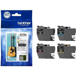 Brother LC 421 XL combo pack 4 stk - BK/C/M/Y 28,7 ml - Original blækpatron