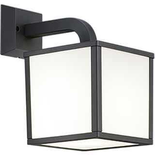 Cubango udendørs LED-væglampe, antracit, kube, aluminium