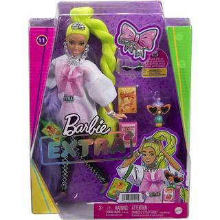Barbie Extra-dukke - Neongrønt hår, dristig mode og udtryksfuld, posérbar leg