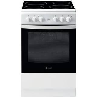Indesit Hvid Elektrisk ovn 55liter Klasse A Komfur Keramisk kogeplade