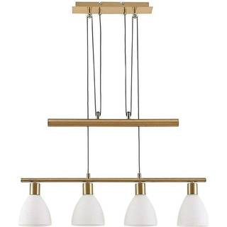 Lindby hængelampe Simeon, messingfarvet, glas, 73 cm, E14