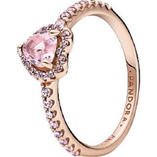 Pandora Ring - Sparkling Elevated Heart - 188421C04 - roségold