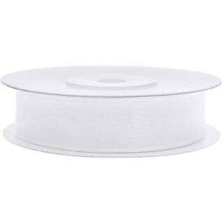 1 stk. Elegant hvid chiffonbånd, 12mm bredt og 25 meter langt, perfekt til dekorationer og fester