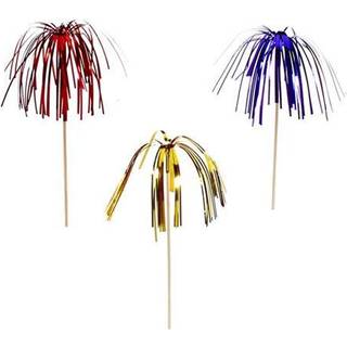 100 stk Drinkspinde med lametta 15,5cm