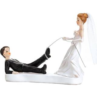 1 stk. Bryllupsfigur brud har fanget gom 13 cm