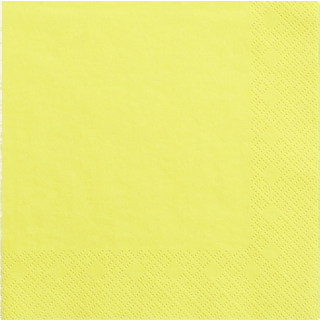 Gule servietter 20x - 33x33 cm