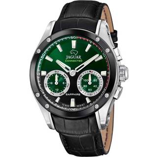 Mandens Stilfulde Sorte og Grøn Jaguar J958/2 Ur