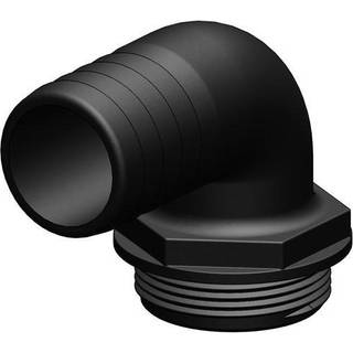 Slangnippel TruDesign Aquavalve Tails, komposit, vinklet 90°, 1 1/2" G (BSP) (udvendig) til 1 1/2" (38 mm) slange, sort