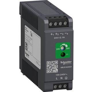 Schneider Modicon strømforsyning DIN-skinne med 24 VDC 50 W-2,1 A udgang og 100-240 VAC 1-faset forsyning