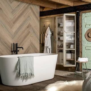 WallArt brædder med trælook naturlig egetræsstil lysebrun