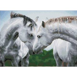 Diamond Dotz Squares 38 x 52 cm - Heste snakker sammen