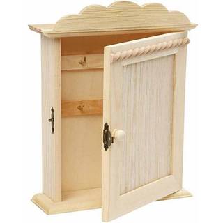 Elegant Træ Nøgleskab 18x6x22 cm med 6 Kroge