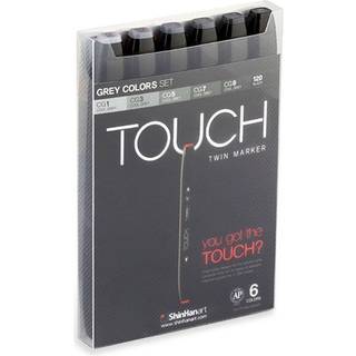 Touch Twin Markers, 6 stk., gråtoner [Levering: 1-2 dage]