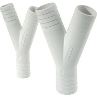 Y-slangekobling TruDesign Y Piece Tail Connector, komposit, 32 mm (1 1/4") slange, hvid