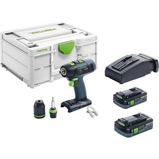 Skruemaskine Festool T 18+3 HPC 4,0 I-Plus; 18 V; 2x4,0 Ah batt.