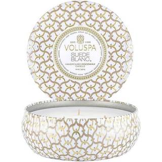 Voluspa 3-Wick Tin Candle Suede Blanc 40h