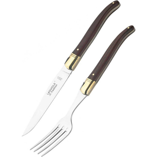 Laguiole Tradition kniv/gaffel sæt, palisandertræ