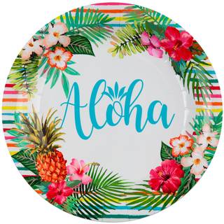 Aloha Hawaii paptallerkner 10 stk.