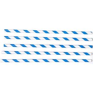Papirsugerør Ø6x200 Mm Blåstribet Uden Knæk 500 Stk.