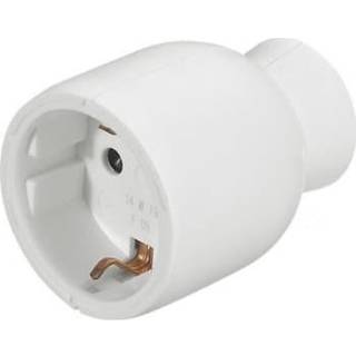 Schuko strøm hunstik med jord (230V AC, 16A) | Hvid