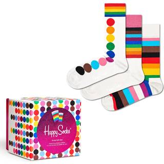 Happy socks 3-pak Pride Print Gift Box - White - Str 41/46