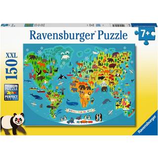 Ravensburger Puslespil Dyr Verdenskort 150 Brikker