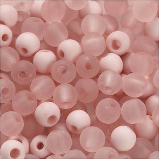 Plastperler, 40g 40g Runde plastperler med mat overflade – Mix af semi transparent og fuldfarvede med mat farvespil. Fås i 7 forskellige farver. Diameter: 6mm.