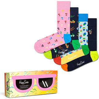Happy socks 4-pak Tropical Day Socks Gift Box - Pink/Blue - Str 41/46
