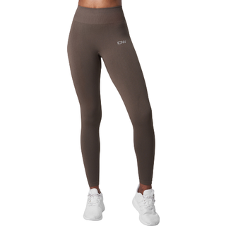 Ribbed Define Seamless Tights Dark Sand Wmn