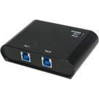 LogiLink 2-Port USB 3.0 sharing switch USB hub - USB 3.2 - 2 ports - Sort