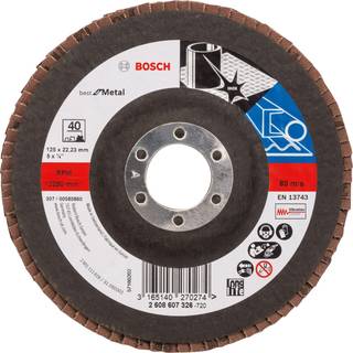 BOSCH Rondelslibeskive X571, Best for Metal D= 125 mm; G= 40, lige