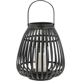 Asra Lanterne fra Villa Collection - Sort farve - Bambus/Glas