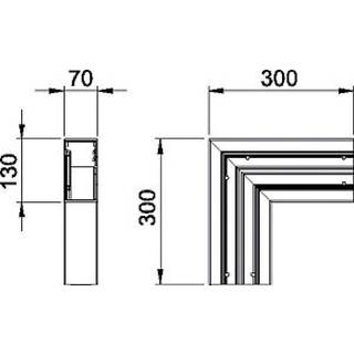 Obo Fladvinkel rapid80 70x130 hvid