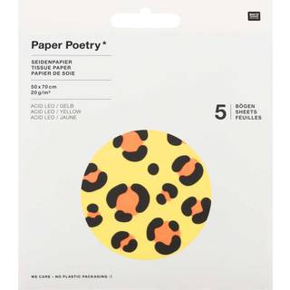 Paper Poetry Seidenpapier Acid Leo 50x70cm 5 Bogen - Gelb