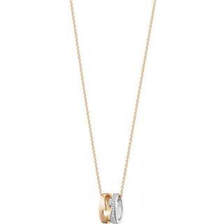 FUSION halskæde med åbent vedhæng, Georg Jensen, 18 kt. rosa guld / 18 kt. hvidguld