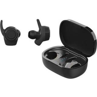 Streetz Sport TWS stay-in-ear, dobbelte ørepropper, laddningsfodral, svart