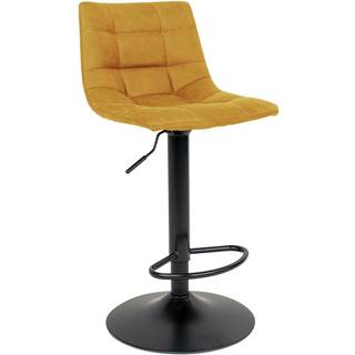 Middelfart barstol, velour, sennepsgul