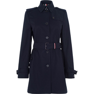 Tommy Hilfigertil kvinder. WW0WW24966 Heritage enkeltradet trenchcoat med enkelt bryst, navy (M), Casual, Bomuld, Lange ærmer, Blå