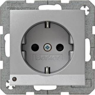 Berker stikkontakt m/led lys s/b alu