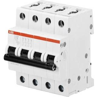 ABB Automatsikring C 10A, 4-polet C-karakteristik, brydeevne 6kA, 230/400V AC, 70mm bred S204-C10