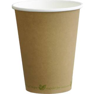 Kaffebæger 30 cl Ø90, Bio, 1000 stk Ø90 mm, grøn tekst, pap/PLA
